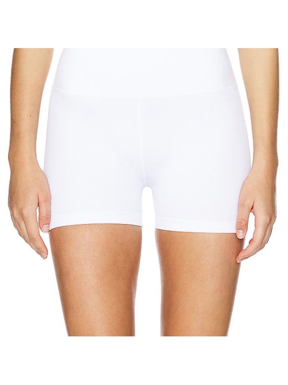 Spiritual Gangster Love Sculpt Bike Shortie Ribbed White Size M/L